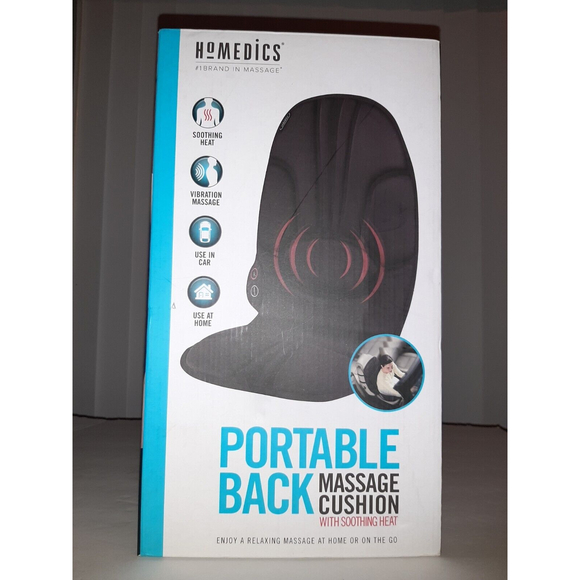 Homedics Portable Back Massage Cushion w/Heat For Home or Auto Model VC-110-FD - Picture 1 of 4